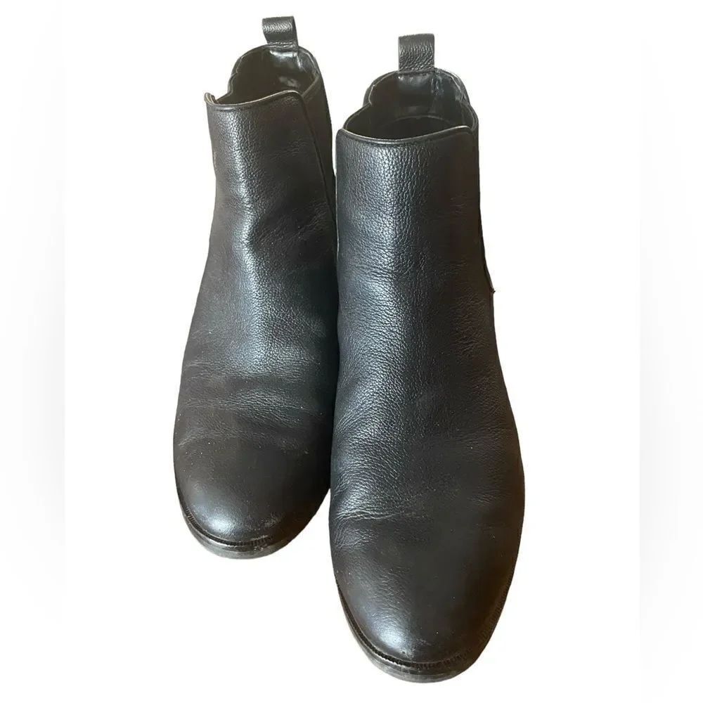 Cole Haan Landsman Wm’s Sz 8.5B Black Pebble Leather Goring Ankle Bootie Boots
